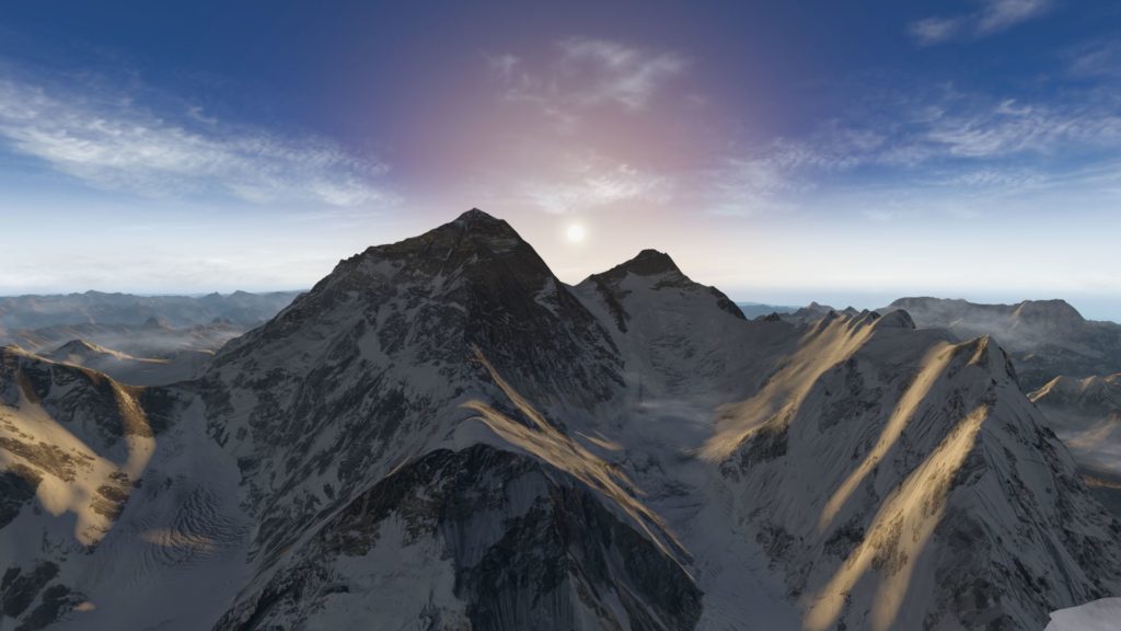 Everest Park 3D: Mount Everest (links) und Lhotse