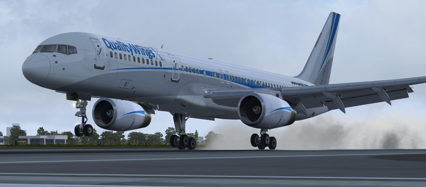 Boeing 757 von QualityWings für Prepar3D v4 gelandet